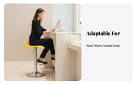 Stable Base Adjustable Swivel Barstool Built-in Footrest Adjustable Swivel Saddle Chair Modern Design Counter Stool Upholstered Seat for Bar Owners, Homeowners, Adults, Reception Area, Restaurant, Kitchen, Dining Room