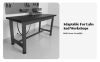 High Load-Bearing Capacity Anti-Static Workbench Adjustable Non-Slip Feet Heavy-Duty Work Table Stable Structure Heavy Duty Work Table Wear-Resistant for Laboratory Personnel, Technicians, Professionals, Industrial Settings, Garage, Home, Basement