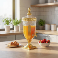 Glass Beverage Dispenser with Spigot Transparent Structure Large Capacity Water Dispenser Vintage Design Beverage Jar Easy To