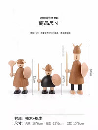 北欧木质维京人木偶摆件装饰房间布置卧室家居饰品车载创意