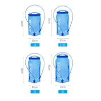 TPU Hydration Bladder Flexible Collapsible Water Bladder Hydration Reservoir Wide Opening Water Pouch Translucent Blue