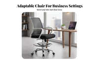 Drafting Chair with Foot Footrest 360-Degree Swivel for Reception Desk