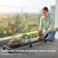 Tiered Plant Stand with casters Rustresistant Flower Rack robust Duty for Living Room