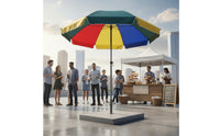 Sun Protection Commercial Stall Umbrella Weather Resistant Large Outdoor Sunshade Heavy Duty Garden Sunshade for Street Vendors, Business Owners, Patio, Restaurant Terrace