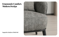 3 Pieces Light Luxury Design 3-Piece Armchair and Table Set Modern Design 3-Piece Armchair and Table Group High-Density Foam Cushion Lounge Seating Streamlined Armrests for Homeowners, Adults, Couples, Living Room, Balcony, Reception Area, Office