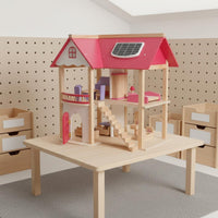 Pretend Play Princess Castle Dollhouse DIY Assembly Princess Dollhouse Multi-Level Pink Doll House for 3 Year Olds, Girls, Toddlers, Playtime