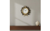 American Design Hanging Clock Metal Frame French Retro Timepiece for Bedroom