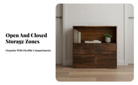 Hutch Cabinet with Open Shelves Vintage Design book cabinet Floor-Standing Multi-Purpose for Students