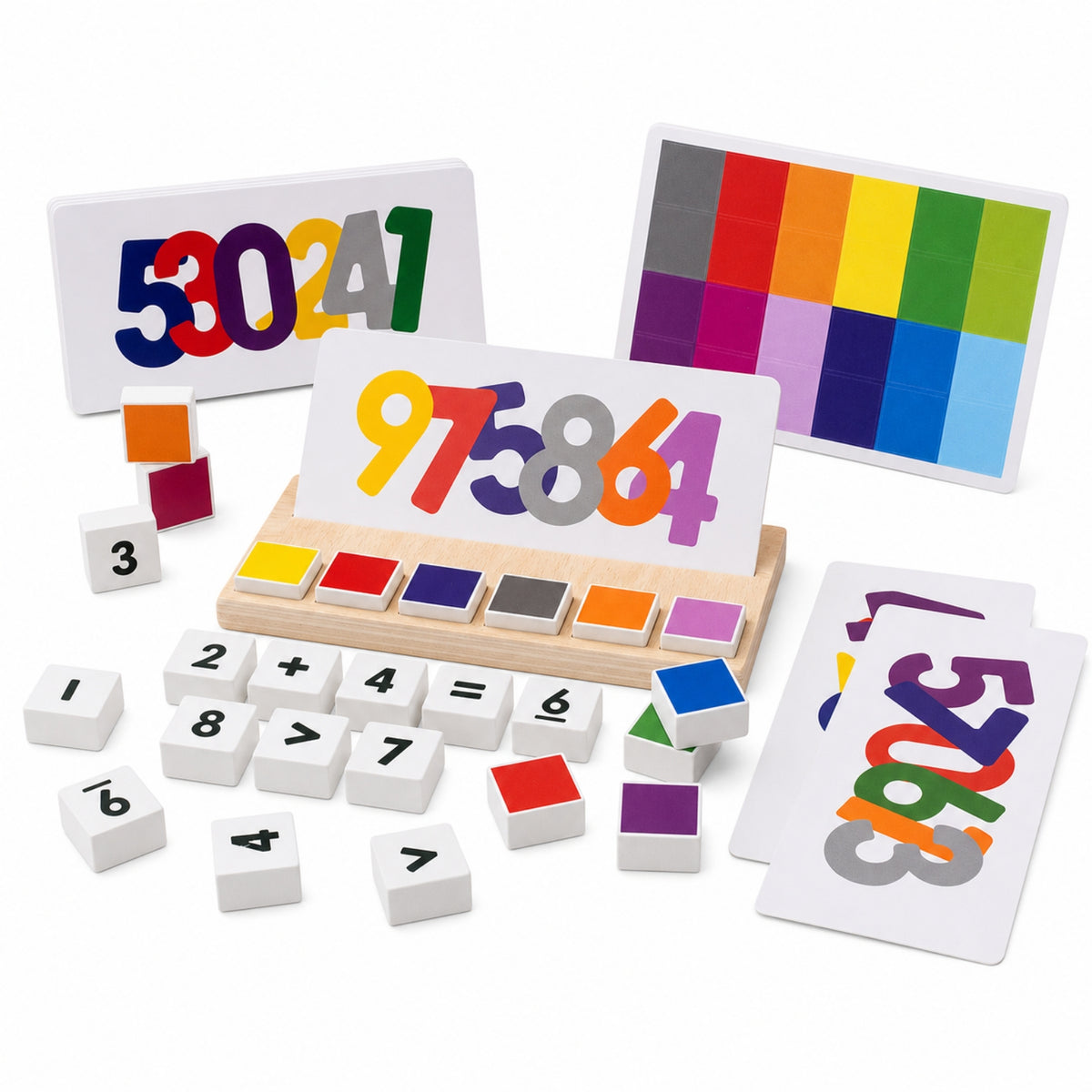 Early Learning Color Sorting Toy with Cards Double-Sided Number Matching Game Smooth Counting and Matching Game Preschool for Toddlers
