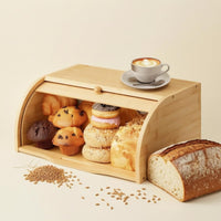 Hinged-Lid Bread Box Rounded side_panel Kitchen Organizer Rectangular