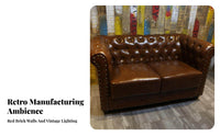 Tufted Nailhead Sofa Retro Design Tufted Back Couch Elegant Design Booth Seating for Restaurant Owners, Interior Designers, Cafe, Lounge Area, Office