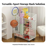 Exercise Mat Storage Rack Mobile Wheels Rolling Fitness Equipment Cart Space Saving Rolling Fitness Equipment Organizer for Narrow Areas, Living Room