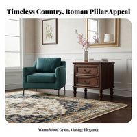 Roman pillar Nightstand With Storage Drawer Roman pillar End Table for Renters