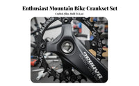 Mountain Bike Crankset High-Strength Aluminum Alloy Mountain Bike Crank Arm Set Narrow-Wide Tooth Profile Mountain Bike Crank Arms for Cyclists