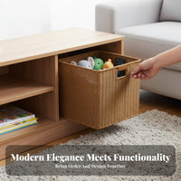 Woven Basket with Handles Imitation Rattan Design Household Storage for Students