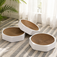Octagonal Cat Scratcher, Interactive Plastic Cat Toy, Cat Scratcher for Large Cats, Replaceable Corrugated Cardboard