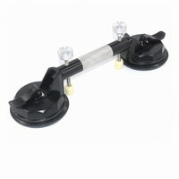 Double Suction Cup Lifter Black Aluminum Alloy Round Pad Lifter Textured Grip