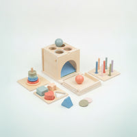 Wooden Sorting Box with Geometric Pieces Preschool Educational Toy with Interchangeable Boards Color Matching Educational Sorting Toy for Playroom