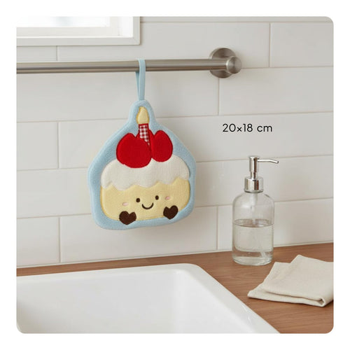 Coral Fleece Hanging Towel Lintnon-Shedding Cake Hand Towel Soft for Bathroom