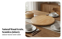 360° Seamless Rotation Round Dining Table Turntable Silent Rotate Solid Wood Dining Table Turntable Heavy-Duty Load Capacity Wooden Rotating Tray Easy to Maintain for Restaurant Owners, Homeowners, Family Gatherings, Banquets, Parties, Countertop