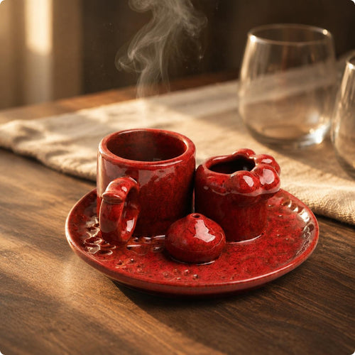 Ceramic Incense Burner Holder Multi-Use Tabletop Incense Holder Ash Catcher Decor Piece for Dining Table, Altar