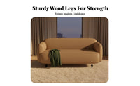French Retro Design 3-Seater Straightspine Couch mid-centuryera Modern design Sofa High-Resilience Foam Living Room Furnishing Exposed Wood Frame for Apartment Dwellers, Homeowners, Families, Guest House, Reception Area, Office, Bedroom