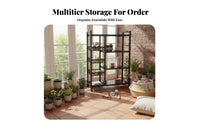 With casters Multi-Tier Rolling shelf unit Simple Design Multi-Tier Utility trolley Space-Saving storage rack Easy to Assemble for Students, Office Workers, homeowners, Study Room, Bedroom, Classroom, Kitchen