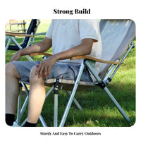 Portable Highspine Recliner Reclining Function Folding Seat Hard Armrests