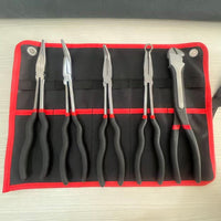 加长尖嘴钳5pcs加长柄尖钳45度90度弯头弯嘴长嘴钳子11寸O型夹持