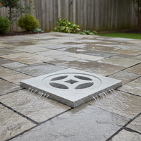 Granite Drain Grate Sesame Grey Natural Marble Sewer Cover Stone Rain Grate