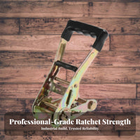 Rust Resistant Buckle Ratchet Tie-down Strap Heat Treated Steel Truck Cargo Strap Easy To Use for Drivers, Moving, Warehouses, Car Roof Rack