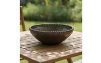 Shallow Ceramic Bowl Key Bowl Candy Bowl Decorative Bowl Serving Bowl Featuring Antique Bronze Worn Effect with Artisanal Beaded Edge Suitable for Living Room Entryway Home Decoration