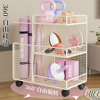 Yoga Mat Storage Rack with Wheels for Fitness Equipment