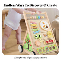 Young ChildPush Interactive Play WoodenPush Four-Wheel for Young Children