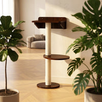 Cat Shelf and Perch Wall-Mounted Set, 5-Tier Rubber Wood Cat Furniture with Enclosed Shelter, Climbing Post for Large Indoor Cats, Solid Wood