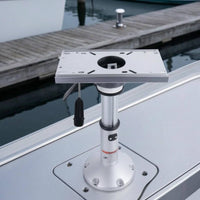 Sliding Marine Seat Pedestal Base Aluminum Alloy Adjustable Boat Seat Pedestal Silver Finish