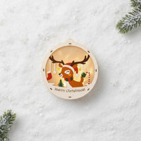 Christmas Light Box Decor DIY LED Wooden Decoration Glowing for Tabletop, Gift