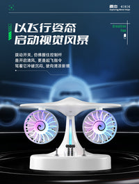 霖杰创意桌面解压风扇自带加湿器飞机驾驶模式涡轮风扇