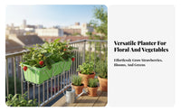 Over-the-Rail Hanging Basket Rectangular Frame Railing Planter Anti-Rust Coating
