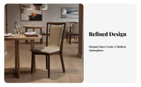 Upholstered Wooden Side Chair Minimalist Design Indoor Furniture Soft Upholstery Ergonomic Rearrest for Families