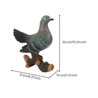 Pigeon Statue with Branch Base Elegant Bird Statue Cute for Garden, Courtyard