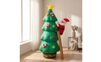 Inflate Inflatable Christmas Tree with Santa Giant Inflatable Christmas Tree Built-in Fan Outdoor Decoration Quick Inflation for Homeowners, Families, Yard, Lawn, Garden, Porch