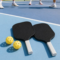 2 Pieces Honeycomb-Core Pickleball Paddle Set with Balls Textured Grip Pickleball Paddle Set Anti-Slip Sports Equipment Portable for Training