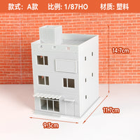 4-Piece 1:150 Scale Building Model Kit for Sand Table Scenes