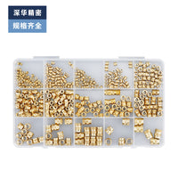 400PCS Nut Assortment Box with Double Diagonal Brass Hot Melt Nuts for Microelectronics Injection Molding