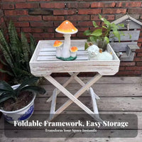 Foldable Plant Stool Folding Design Display Stand sturdy Wood for Living Room
