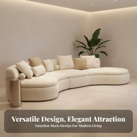 Semicircle Shaped Couch Rounded Corners Curved Sectional Sofa Comfortable Deep Seats Modern Minimalist Sofa for Homeowners, Beauty Salon, Lounge