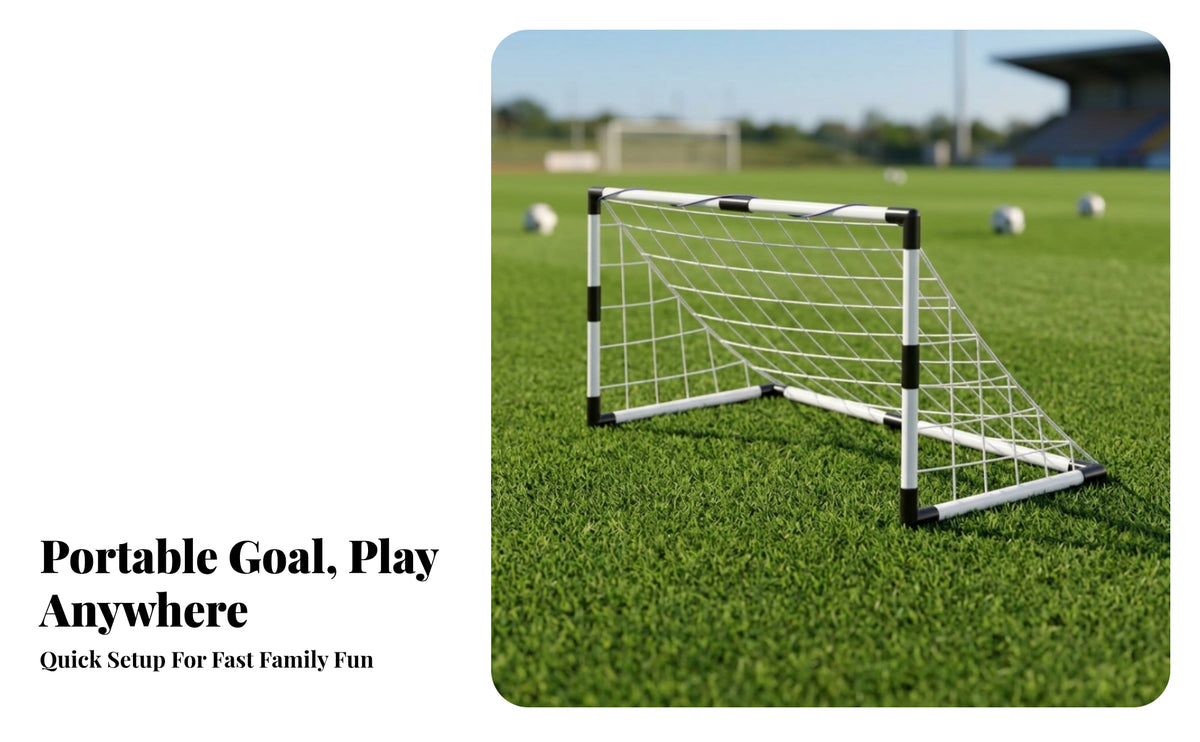 Rectangular Frame Children's Soccer Goal Included Ball Kids Soccer Goal Set Inflation Pump Sports Equipment Easy Setup