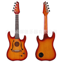 26-inch 4-String Matte Ukulele in Natural Wood, Green, and Red for Beginners