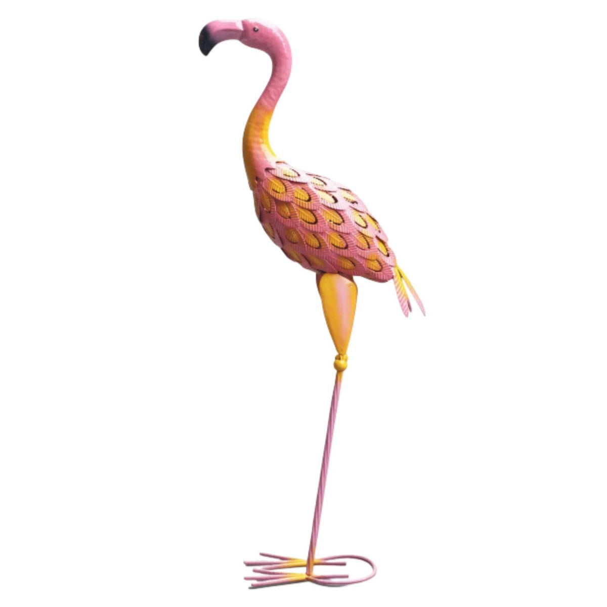 Flamingo Lawn Ornament Textured Metal Flamingo Tall for Patio